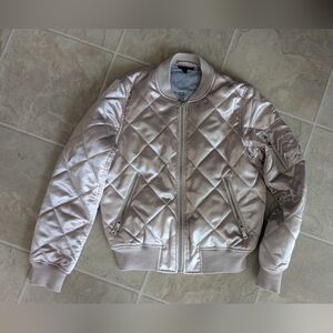 Top Shop Rose Gold Quilted Bomber Sz 4
